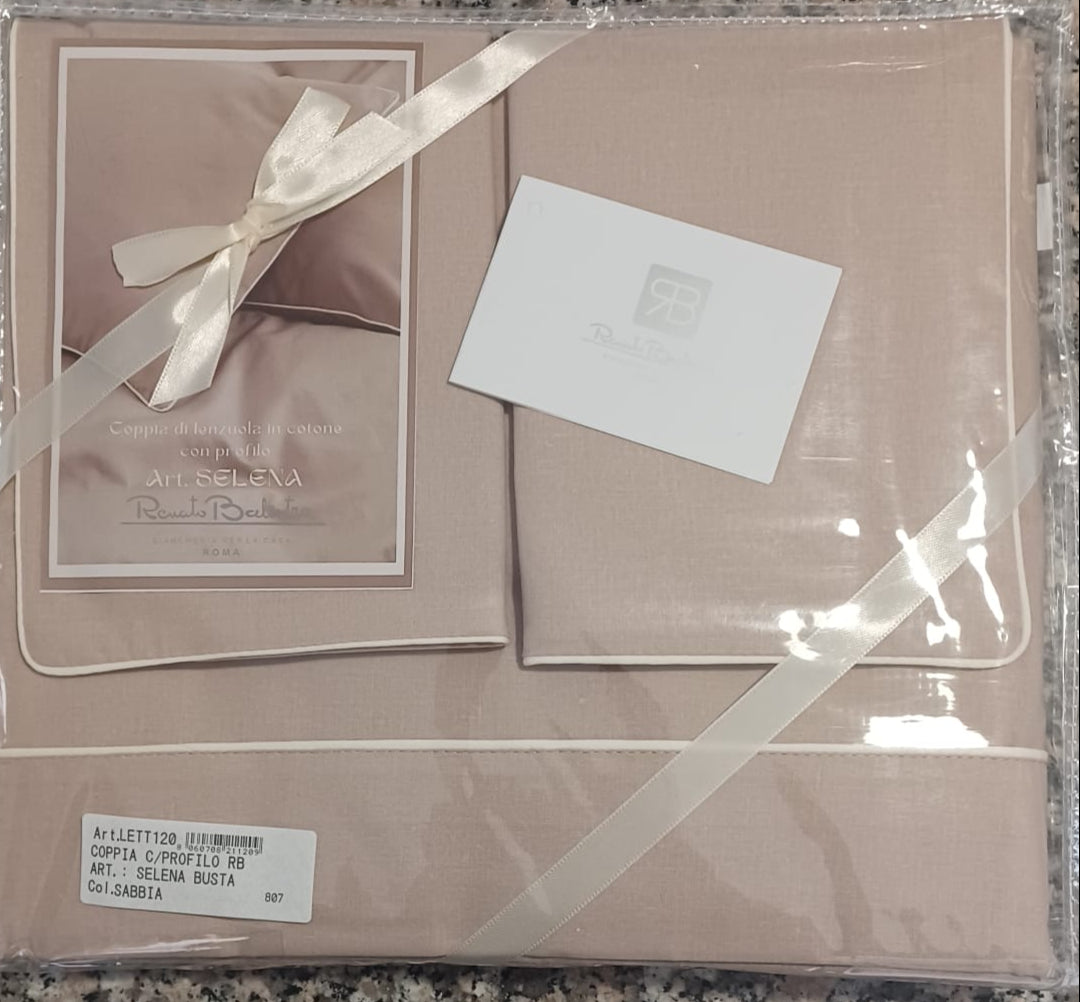 Coppia Lenzuola + Angoli - Linea Lux - Renato Balestra 4 pz